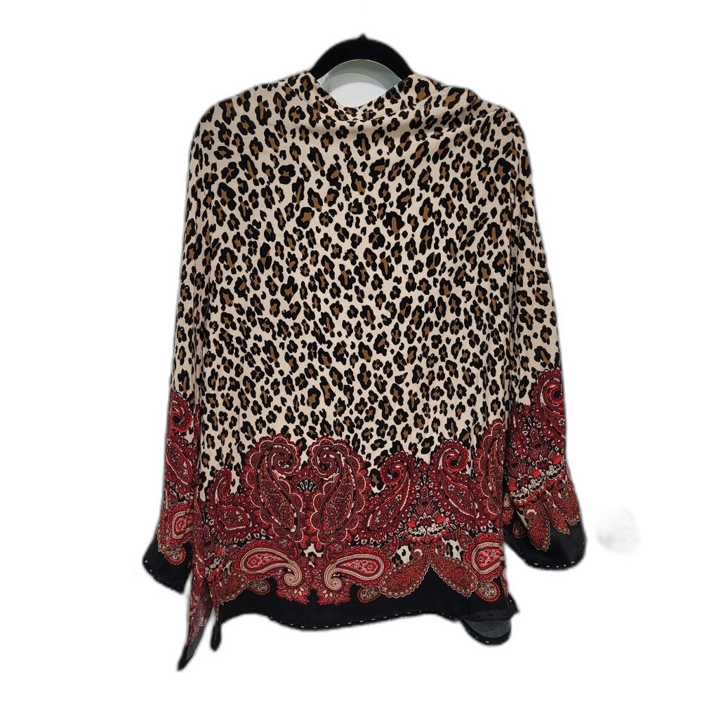 2/$30 Leopard Print Tunic Size 2X - Picture 2 of 4